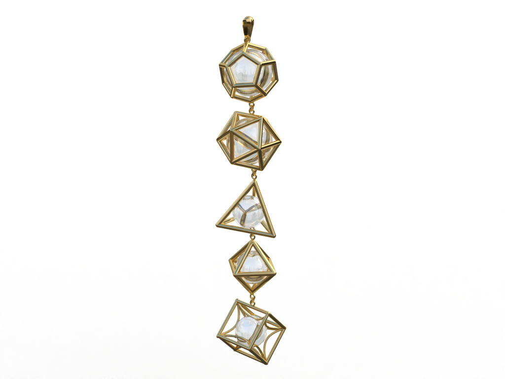 The Alchemy Effect™ Five Platonic Solid Pendant Necklace